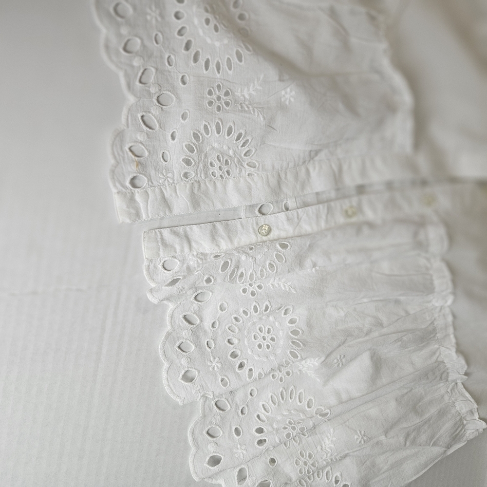 Happy Nature Women White Open Lace Dress/Tunic Size Large - Picture 9 of 16